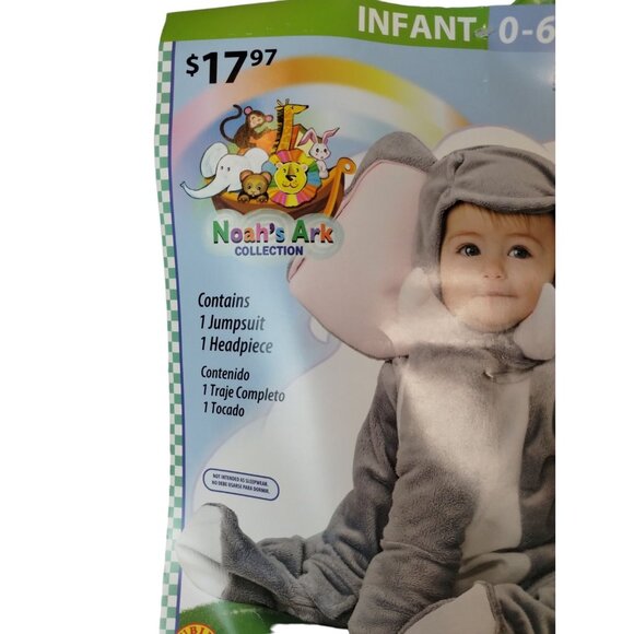 Rubies Infant 0 to 6 Months 2 Piece Noah's Ark Elephant Halloween Costume - Picture 3 of 6